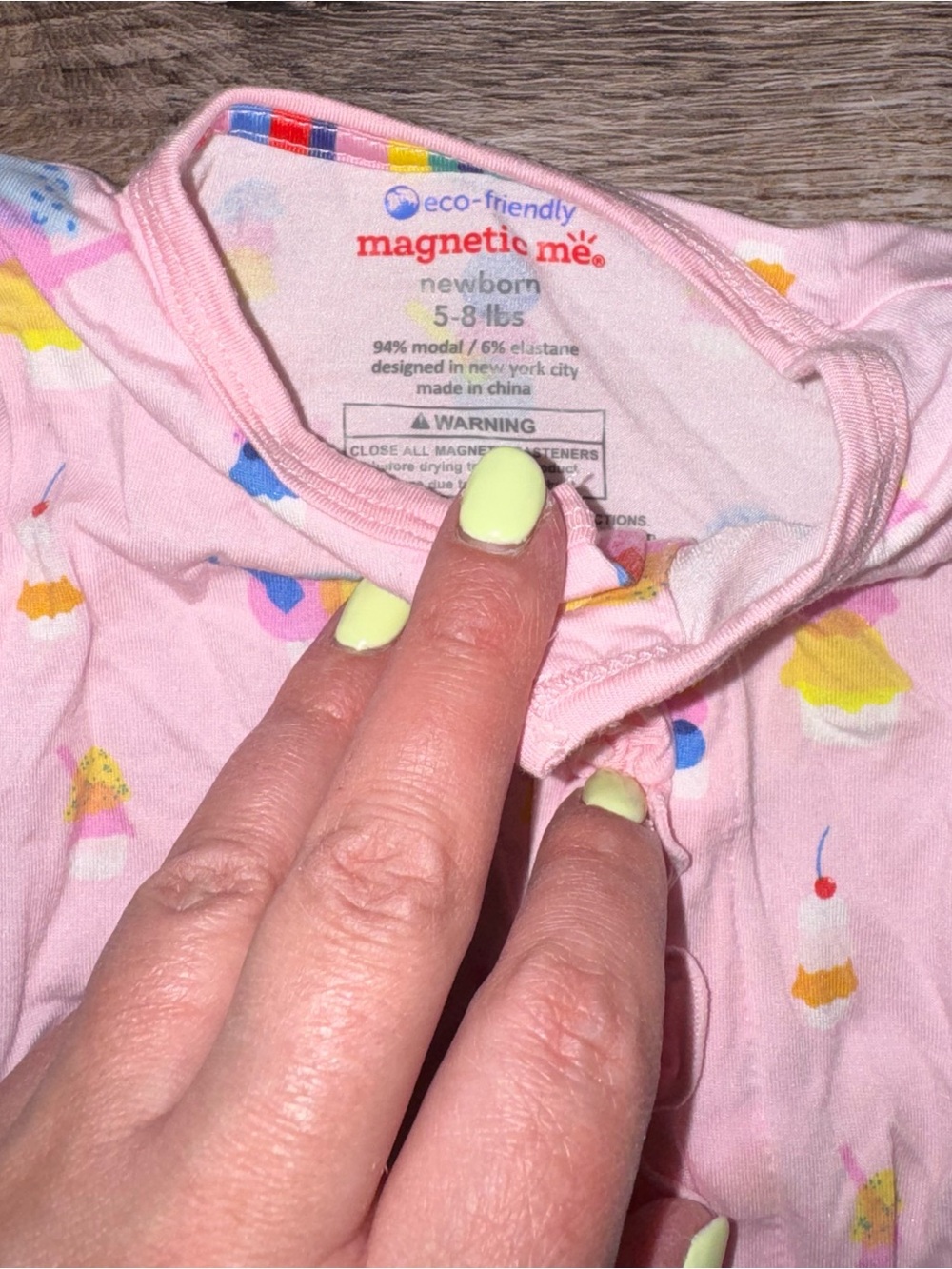 Magnetic Me Sundae Print Ruffle-Trim Footie - Picture 3 of 4